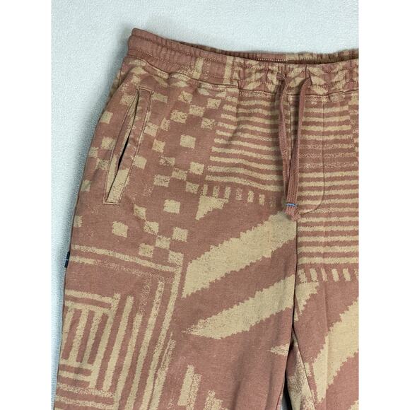 Stance Sweatpants Mens L Brown Geometric‎ Tapered Elastic Waist Fleece Jogger - Picture 3 of 12